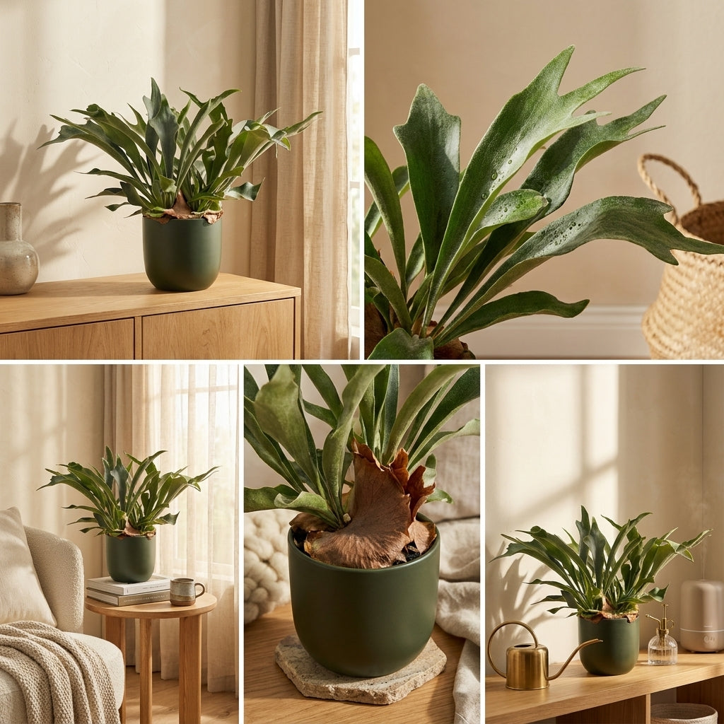 Geweihfarn kaufen | Platycerium bifurcatum Hängepflanze 50 cm
