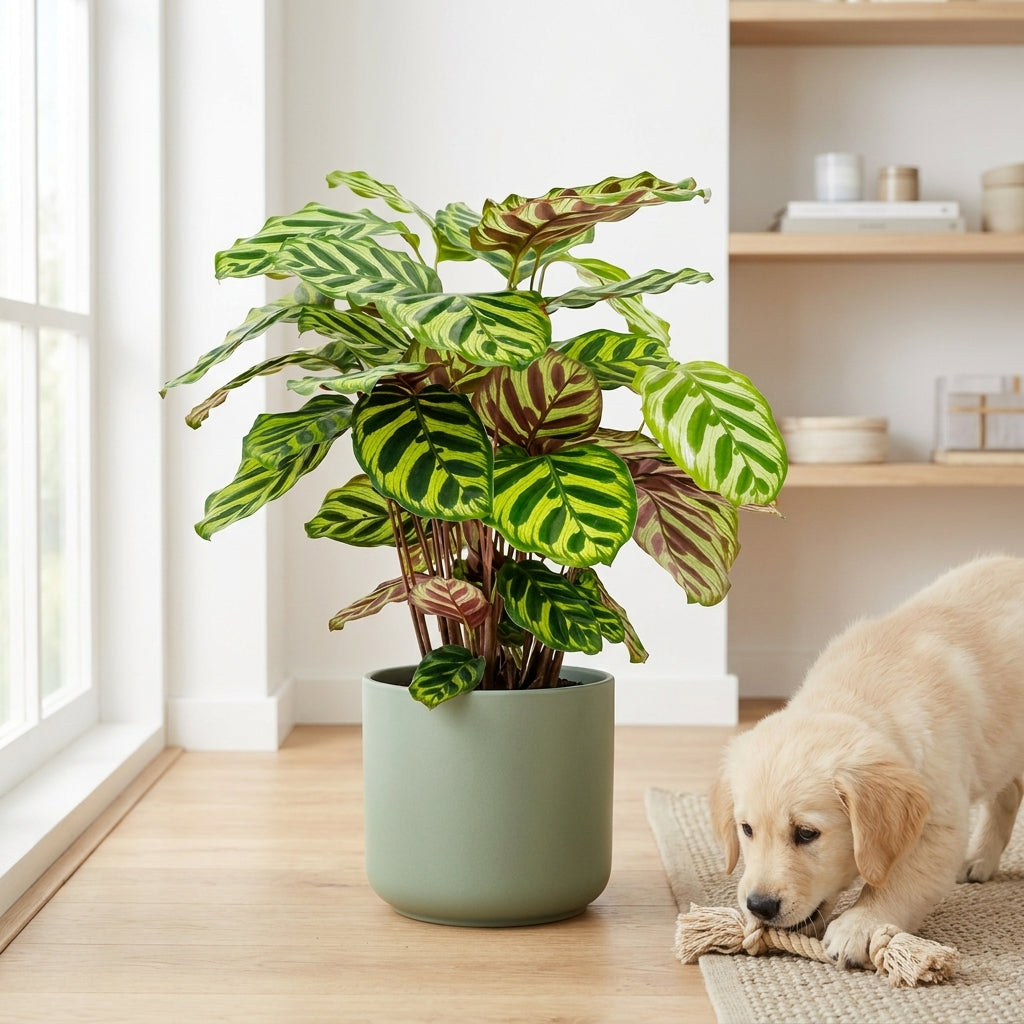 Calathea makoyana kaufen | Pfauen-Korbmarante Zimmerpflanze 45 cm
